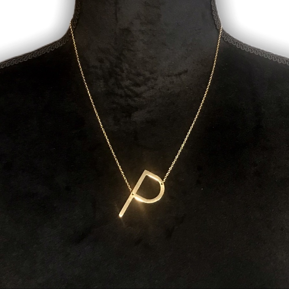Gold Initial Pendant Necklace Letters A-Z